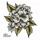 mountain range sweet william flower  tattoo design idea