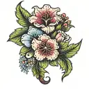 mountain range sweet william flower  tattoo design idea