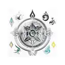 Full sleeve tattoo. All horoscope signs. Include Capricorn, Pisces, saggitarius, Taurus, virgo. With galaxy filler in th tattoo design idea