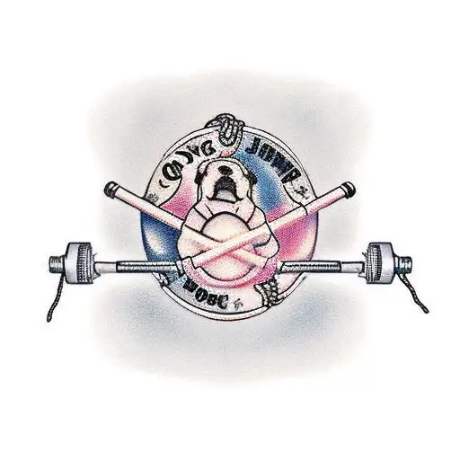 a syringe, a knot and a dog paw tattoo design idea