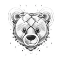 Teddy bear with bow around neck tattoo design idea