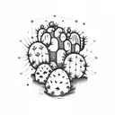 Three horizontal cactus plants tattoo design idea