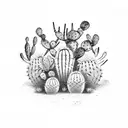 Three horizontal cactus plants tattoo design idea