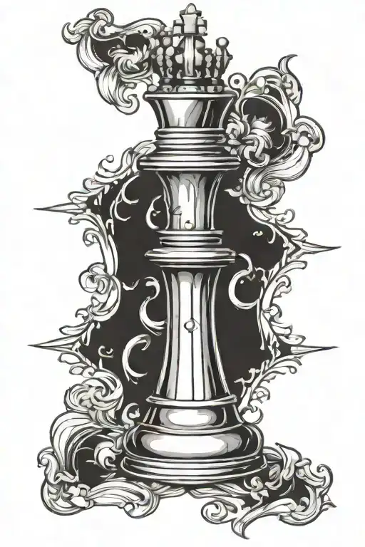 king chess piece surrounded tattoo design idea