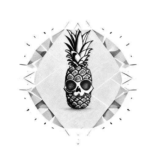 orange and pineapple tattoo design idea