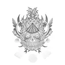 orange and pineapple tattoo design idea