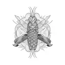orange and pineapple tattoo design idea