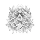 orange and pineapple tattoo design idea