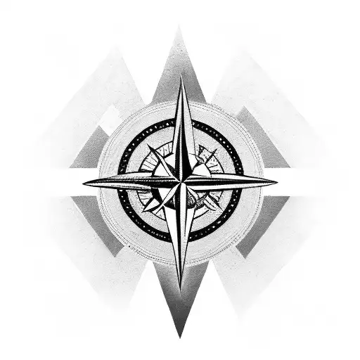 A travel-themed tattoo featuring a compass with hockey sticks as the arrows, surrounded by images of Italy and Scotland tattoo design idea