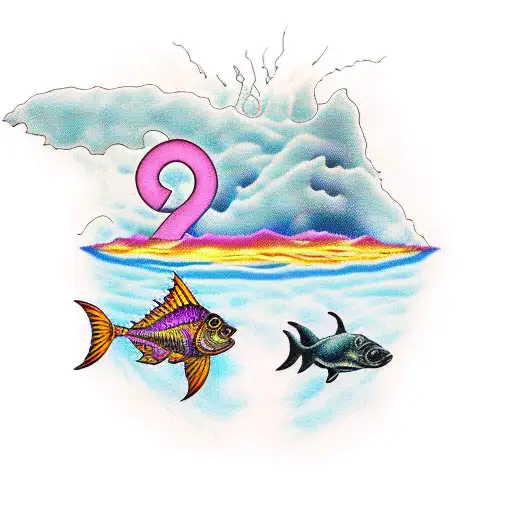 two lost souls swimming in a fish bowl  pink Floyd  tattoo design idea