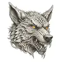 wolf demon tattoo design idea