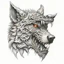 wolf demon tattoo design idea