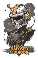 a closed door with reference at daft punk tattoo design idea