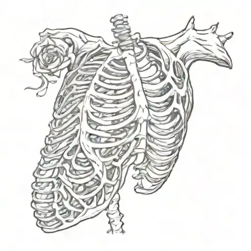 everything happens for a reason rib cage tattoo design idea