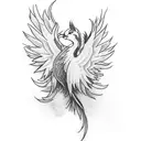 Phoenix with paperwhite narcissus tattoo design idea