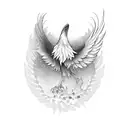 Phoenix with paperwhite narcissus tattoo design idea