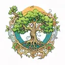 yggdrasil tree tattoo design idea