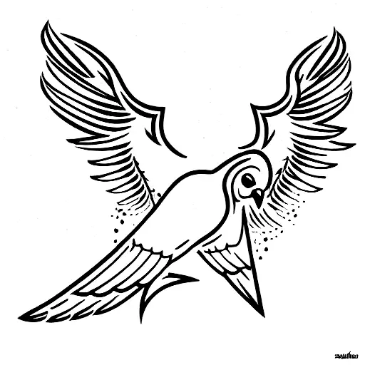 Soaring Hawk for arm bicep with wings spanned tattoo design idea