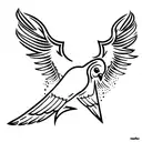 Soaring Hawk for arm bicep with wings spanned tattoo design idea