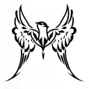 Soaring Hawk for arm bicep with wings spanned tattoo design idea