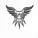 Soaring Hawk for arm bicep with wings spanned tattoo design idea