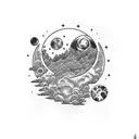 kid Cudi Moon  tattoo design idea