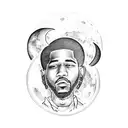 kid Cudi Moon  tattoo design idea
