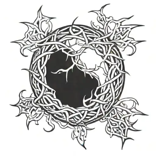 crown of thorns cross tattoo tattoo design idea