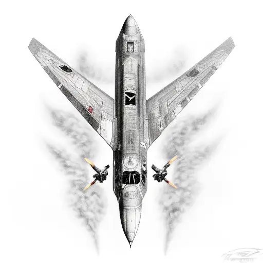 B2 bomber mixed with peregrine falcon in a dive tattoo design idea
