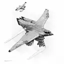 B2 bomber mixed with peregrine falcon tattoo design idea