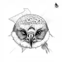 B2 bomber mixed with peregrine falcon tattoo design idea