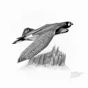 B2 bomber mixed with peregrine falcon tattoo design idea