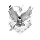 B2 bomber mixed with peregrine falcon tattoo design idea