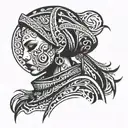 LGBT warrior Muslim women full body tattoo design idea