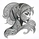 LGBT warrior Muslim women full body tattoo design idea