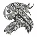 LGBT warrior Muslim women full body tattoo design idea