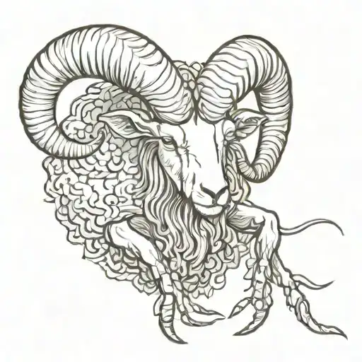 Aries the Ram fighting Cancer the crab tattoo design idea
