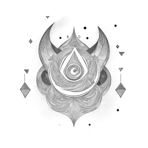 swirly home tattoo design idea