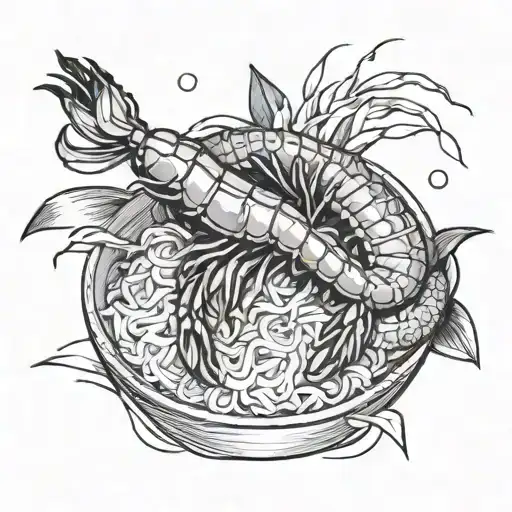 Shrimp fried rice tattoo design idea