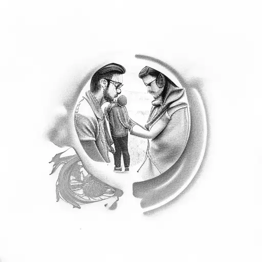 couple near the car  tattoo design idea