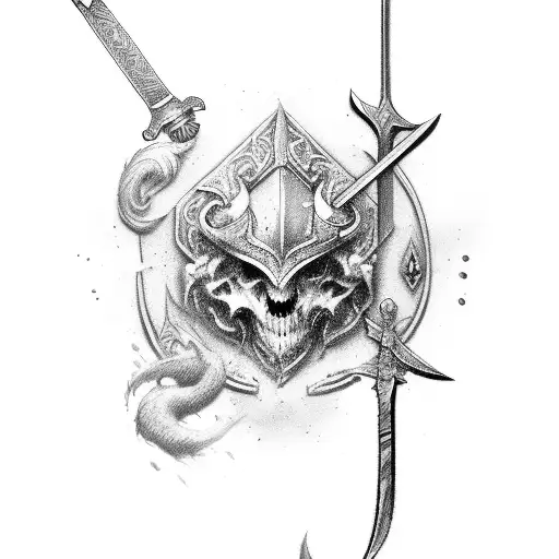 Sketch Sword Tattoo Idea - BlackInk AI