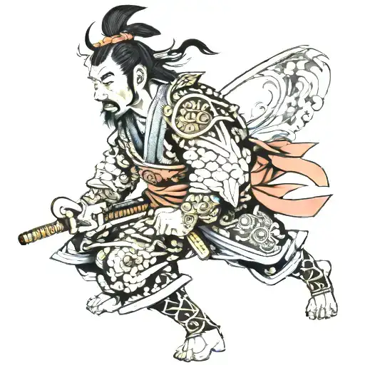 Japanese samurai warrior tattoo design idea