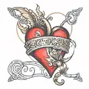 inital C D K S around a heart tattoo design idea