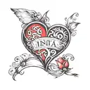 inital C D K S around a heart tattoo design idea