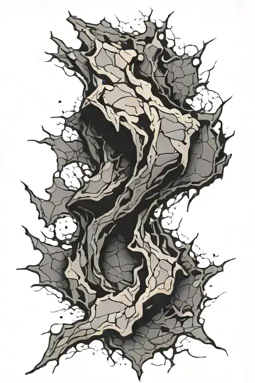 cracked skin material depicting tattoo design idea