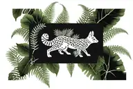 Realistic Rabbit and Fox in Monstera Leaves and Ferns tattoo design idea