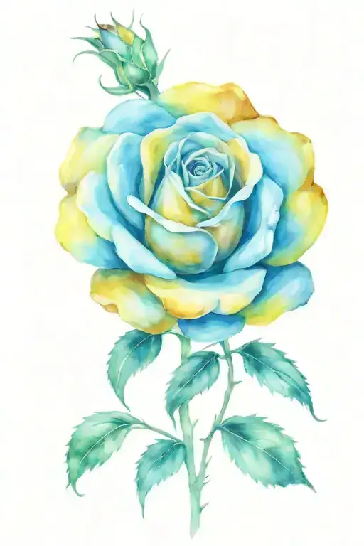 single yellow rose tattoo design idea