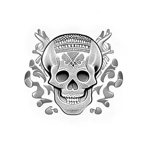 mexican skeleton stick figure tattoo design idea