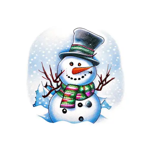Snowman tattoo design idea