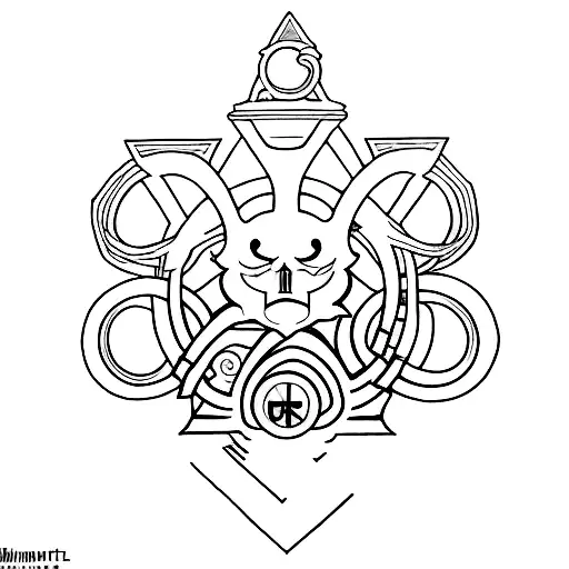 A minimalist tattoo design incorporating the symbols for RMT, IT, and anime in a subtle and stylish way tattoo design idea